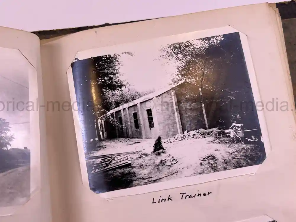 US WWII PHOTO ALBUM - ENGLAND, FRANCE, GERMANY - IDENTIFIED AIRFIELDS - LUFTWAFFE AIRCRAFT