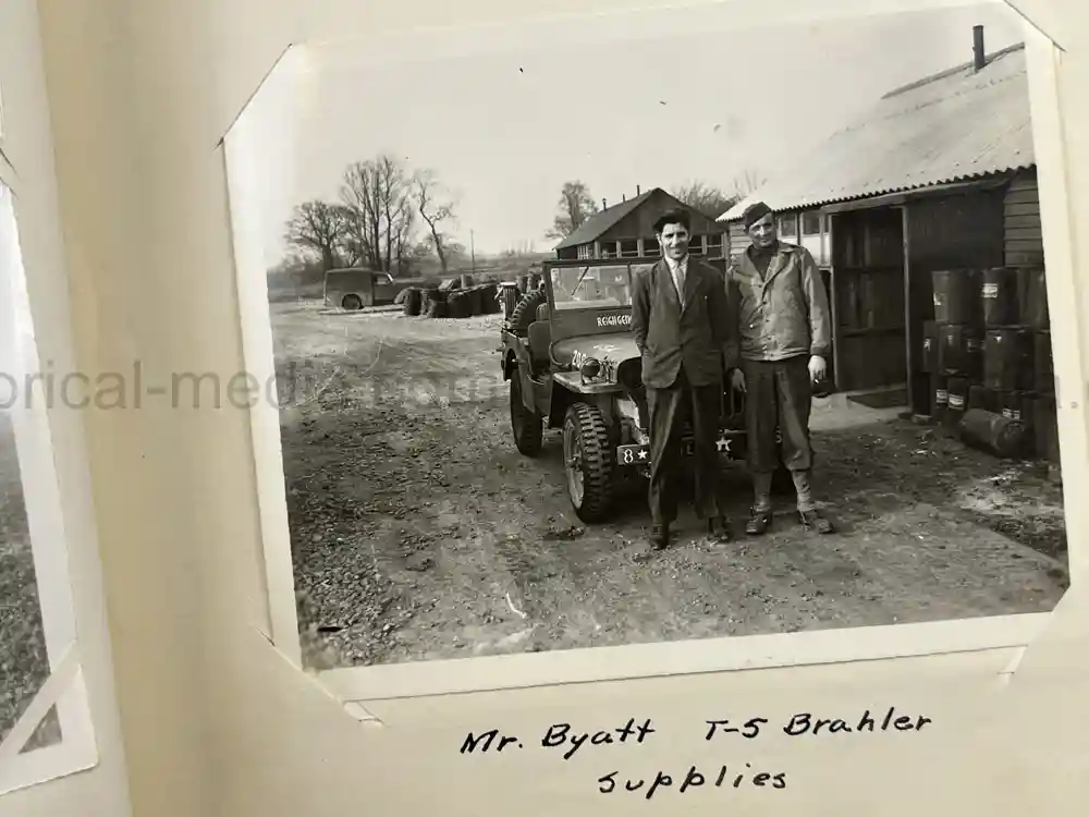 US WWII PHOTO ALBUM - ENGLAND, FRANCE, GERMANY - IDENTIFIED AIRFIELDS - LUFTWAFFE AIRCRAFT