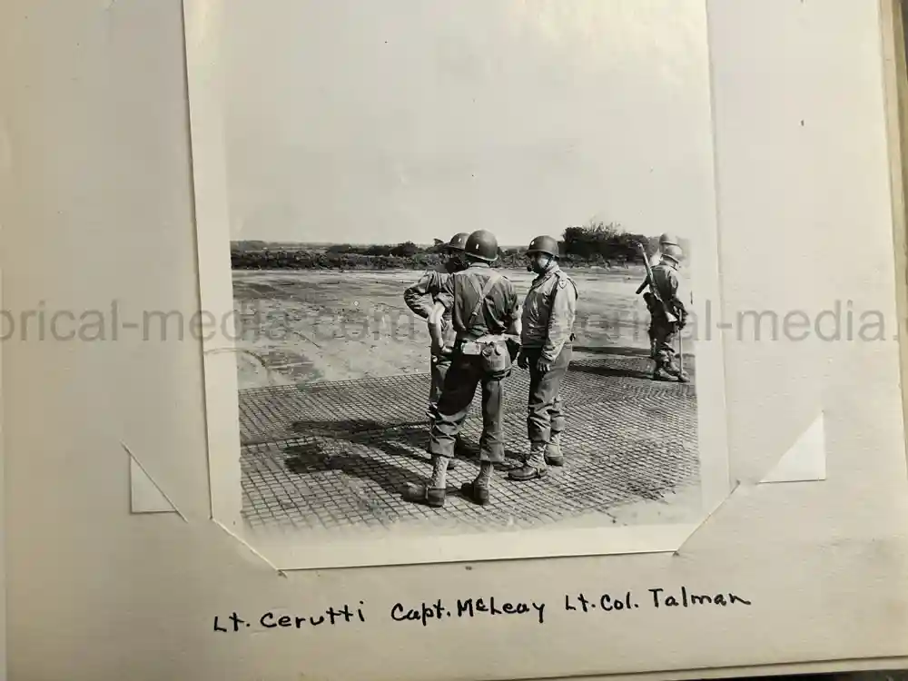 US WWII PHOTO ALBUM - ENGLAND, FRANCE, GERMANY - IDENTIFIED AIRFIELDS - LUFTWAFFE AIRCRAFT