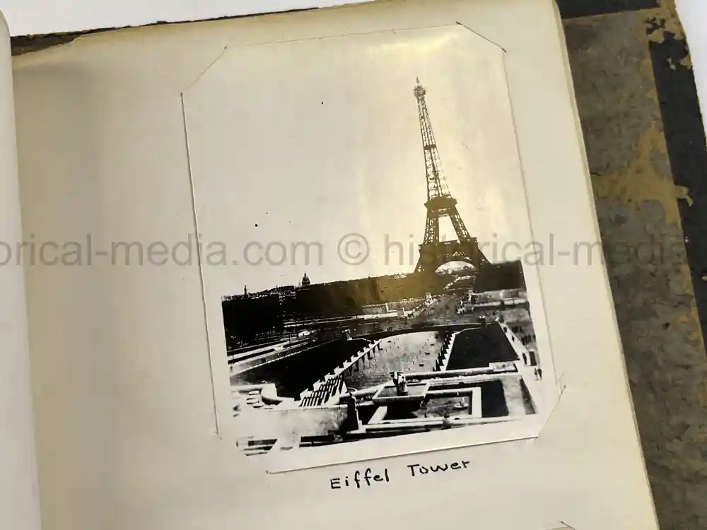 US WWII PHOTO ALBUM - ENGLAND, FRANCE, GERMANY - IDENTIFIED AIRFIELDS - LUFTWAFFE AIRCRAFT