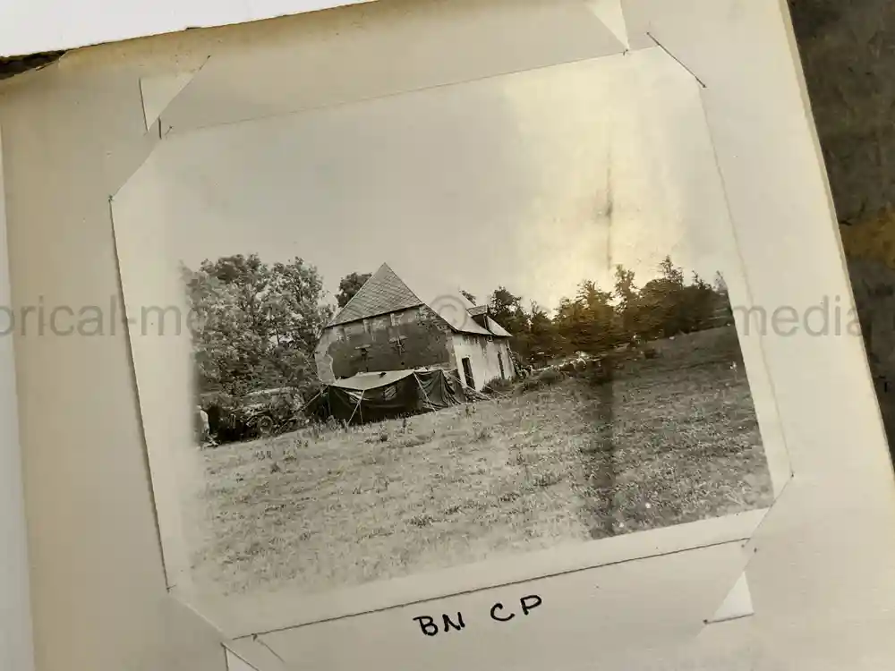 US WWII PHOTO ALBUM - ENGLAND, FRANCE, GERMANY - IDENTIFIED AIRFIELDS - LUFTWAFFE AIRCRAFT
