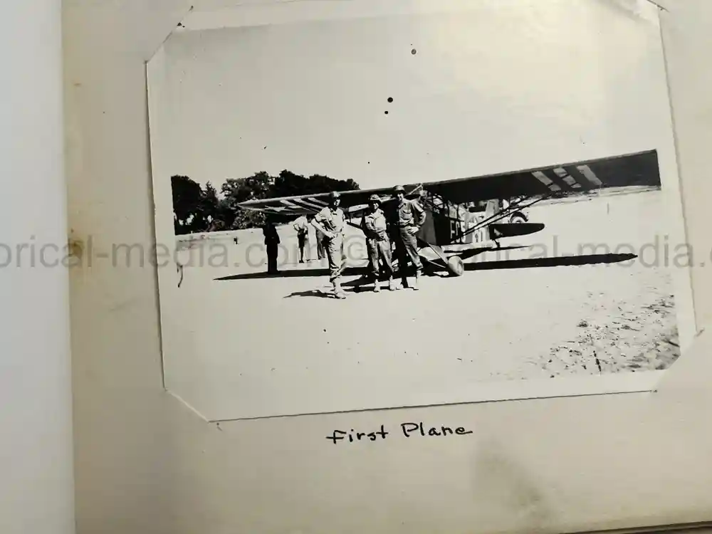 US WWII PHOTO ALBUM - ENGLAND, FRANCE, GERMANY - IDENTIFIED AIRFIELDS - LUFTWAFFE AIRCRAFT