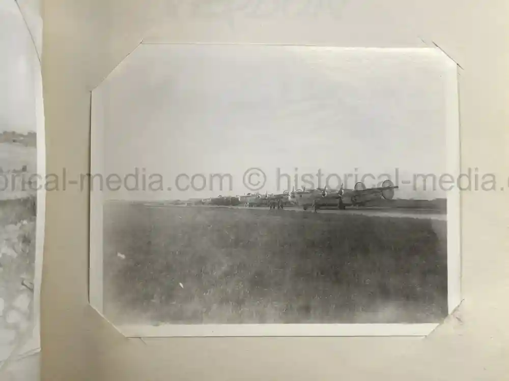 US WWII PHOTO ALBUM - ENGLAND, FRANCE, GERMANY - IDENTIFIED AIRFIELDS - LUFTWAFFE AIRCRAFT