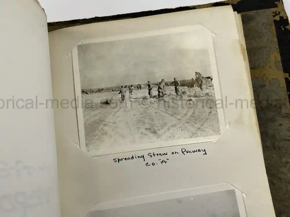 US WWII PHOTO ALBUM - ENGLAND, FRANCE, GERMANY - IDENTIFIED AIRFIELDS - LUFTWAFFE AIRCRAFT