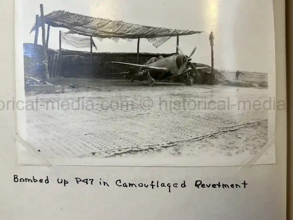 US WWII PHOTO ALBUM - ENGLAND, FRANCE, GERMANY - IDENTIFIED AIRFIELDS - LUFTWAFFE AIRCRAFT