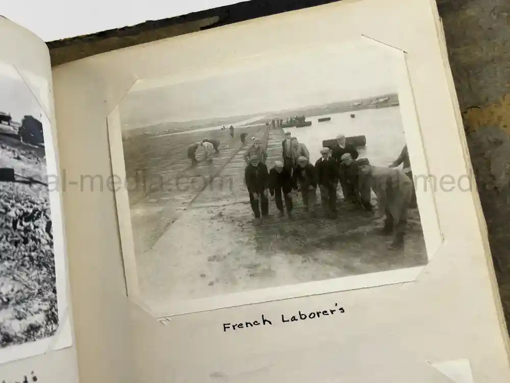 US WWII PHOTO ALBUM - ENGLAND, FRANCE, GERMANY - IDENTIFIED AIRFIELDS - LUFTWAFFE AIRCRAFT