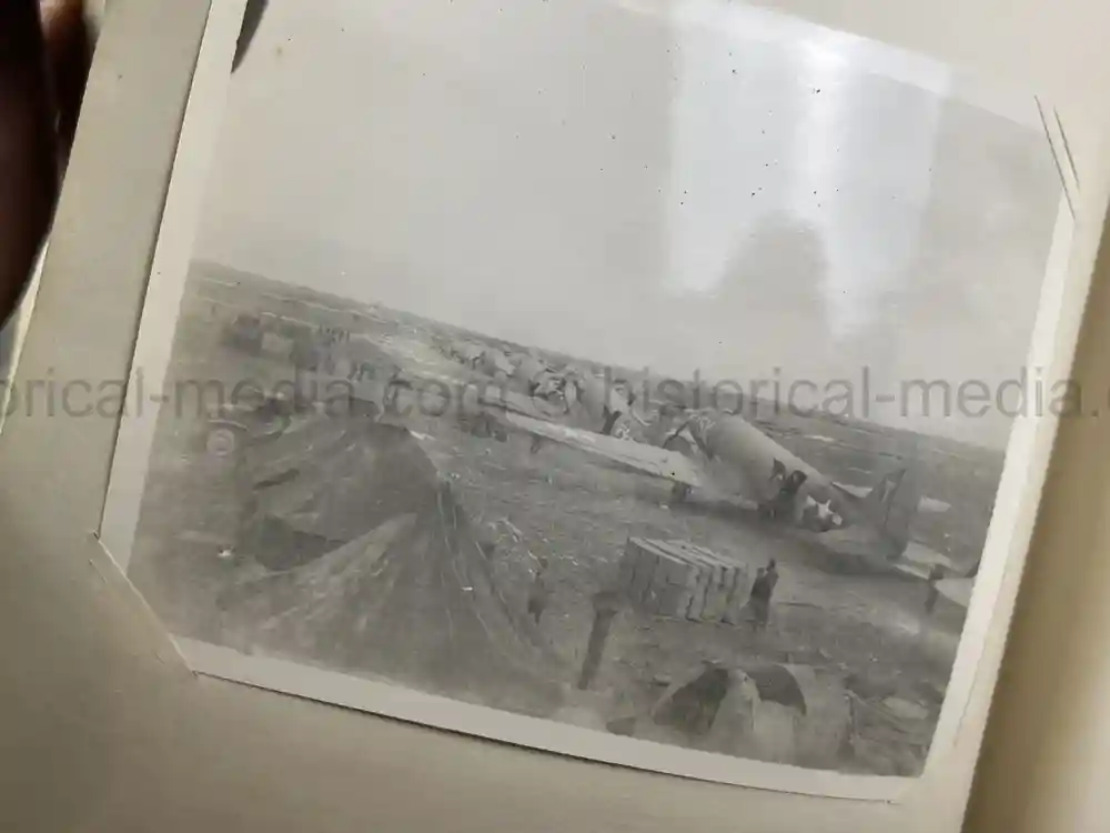 US WWII PHOTO ALBUM - ENGLAND, FRANCE, GERMANY - IDENTIFIED AIRFIELDS - LUFTWAFFE AIRCRAFT