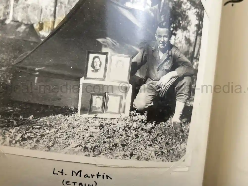 US WWII PHOTO ALBUM - ENGLAND, FRANCE, GERMANY - IDENTIFIED AIRFIELDS - LUFTWAFFE AIRCRAFT