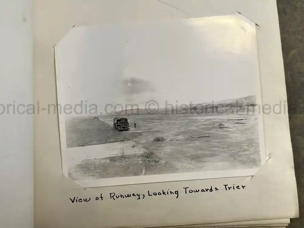 US WWII PHOTO ALBUM - ENGLAND, FRANCE, GERMANY - IDENTIFIED AIRFIELDS - LUFTWAFFE AIRCRAFT
