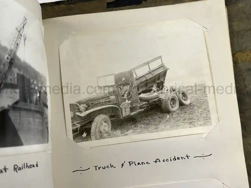 US WWII PHOTO ALBUM - ENGLAND, FRANCE, GERMANY - IDENTIFIED AIRFIELDS - LUFTWAFFE AIRCRAFT