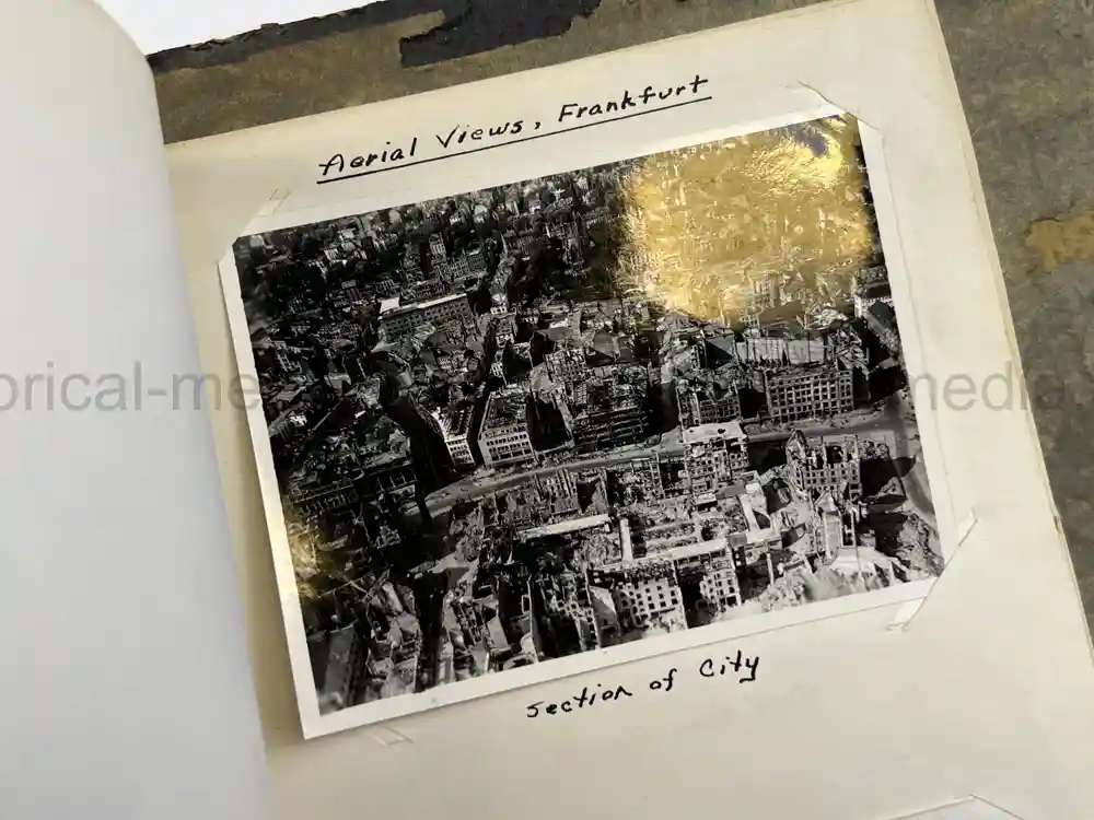 US WWII PHOTO ALBUM - ENGLAND, FRANCE, GERMANY - IDENTIFIED AIRFIELDS - LUFTWAFFE AIRCRAFT