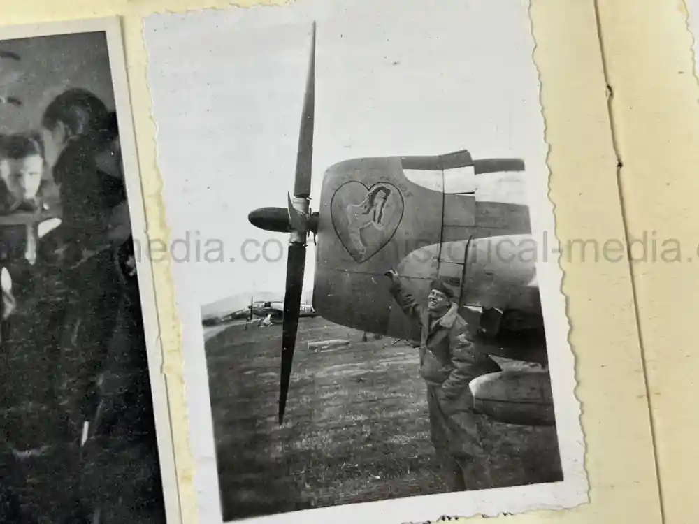 WWII USAAF PHOTO ALBUM - 397th FIGHTER SQUADRON - 368th FIGHTER GROUP - EXCELLENT P-47 NOSE ART!
