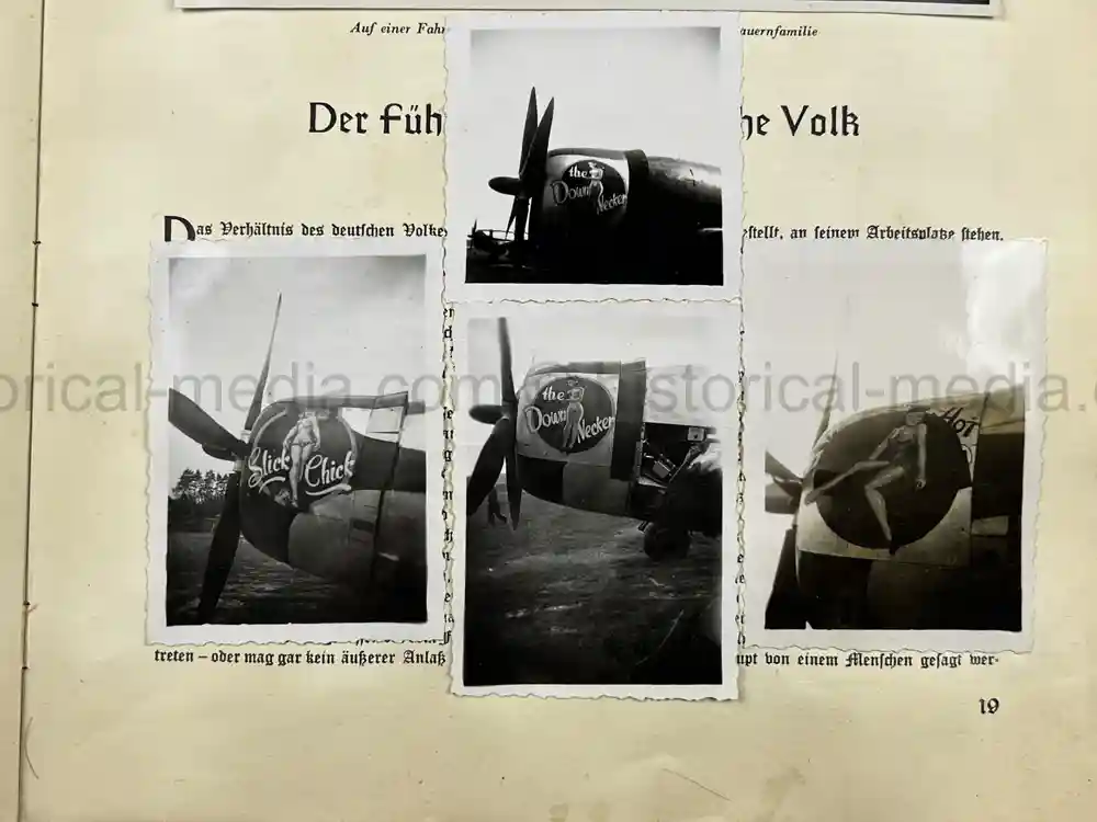 WWII USAAF PHOTO ALBUM - 397th FIGHTER SQUADRON - 368th FIGHTER GROUP - EXCELLENT P-47 NOSE ART!