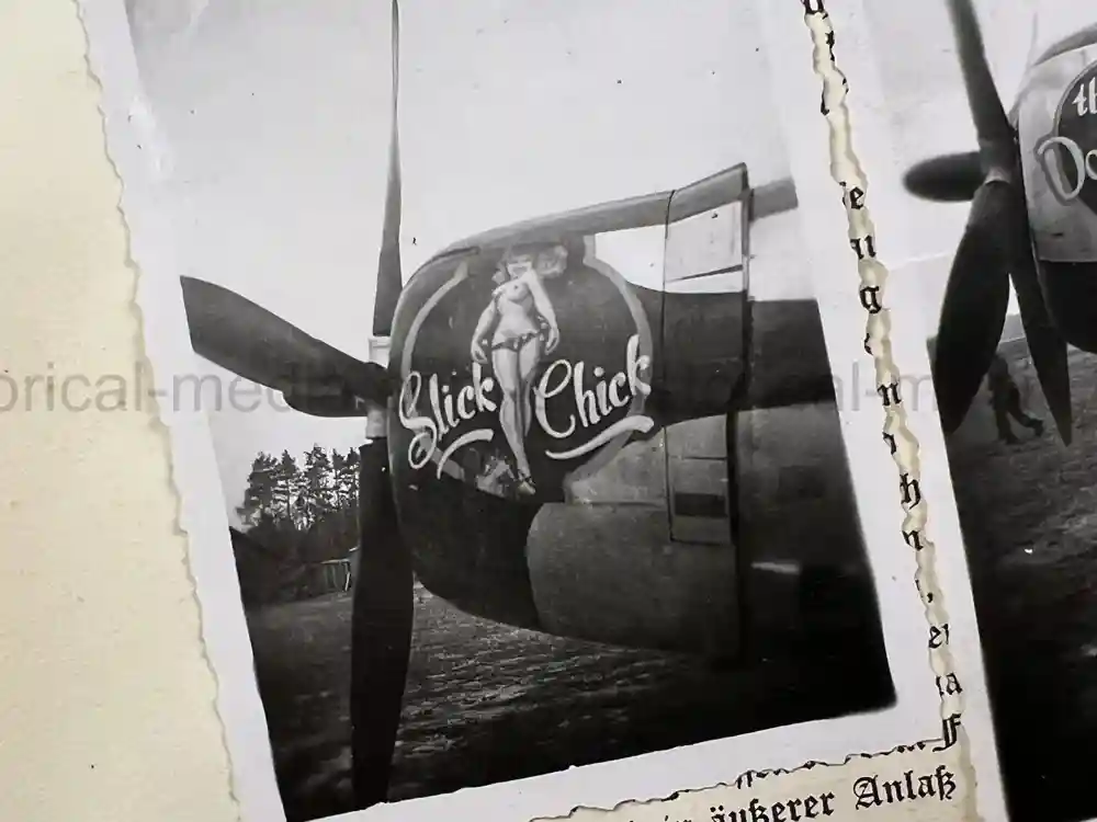 WWII USAAF PHOTO ALBUM - 397th FIGHTER SQUADRON - 368th FIGHTER GROUP - EXCELLENT P-47 NOSE ART!