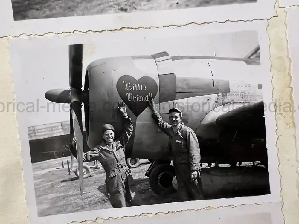 WWII USAAF PHOTO ALBUM - 397th FIGHTER SQUADRON - 368th FIGHTER GROUP - EXCELLENT P-47 NOSE ART!