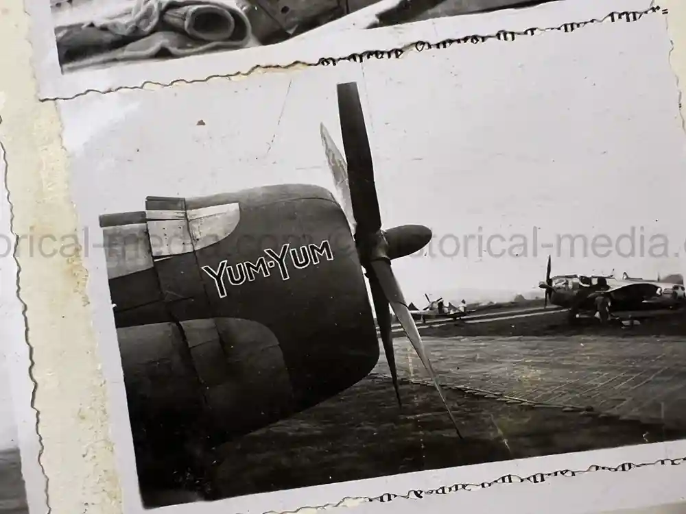 WWII USAAF PHOTO ALBUM - 397th FIGHTER SQUADRON - 368th FIGHTER GROUP - EXCELLENT P-47 NOSE ART!