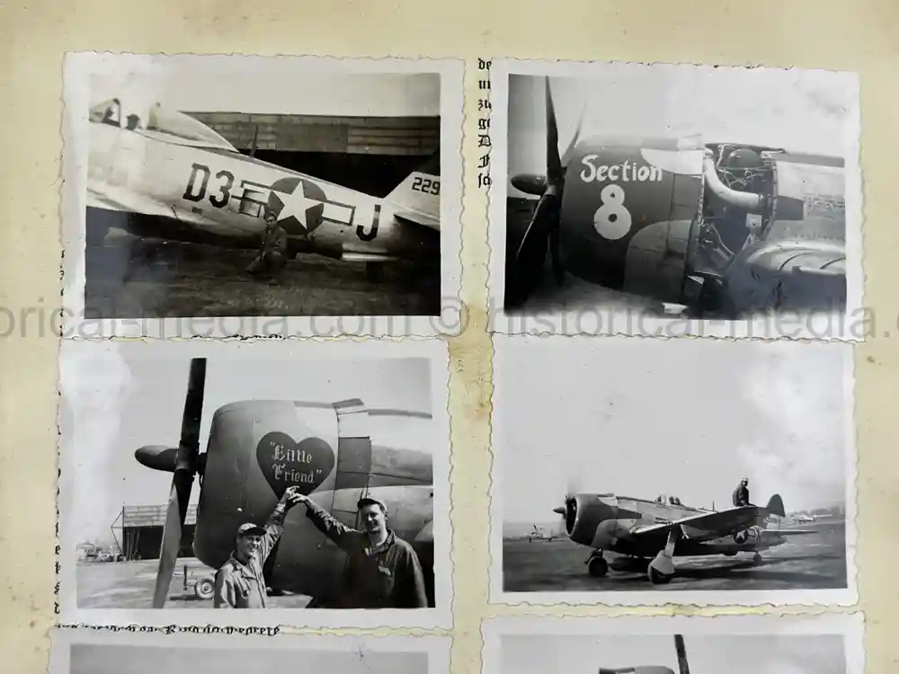 WWII USAAF PHOTO ALBUM - 397th FIGHTER SQUADRON - 368th FIGHTER GROUP - EXCELLENT P-47 NOSE ART!