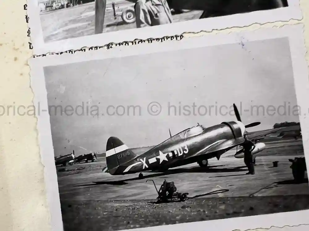 WWII USAAF PHOTO ALBUM - 397th FIGHTER SQUADRON - 368th FIGHTER GROUP - EXCELLENT P-47 NOSE ART!