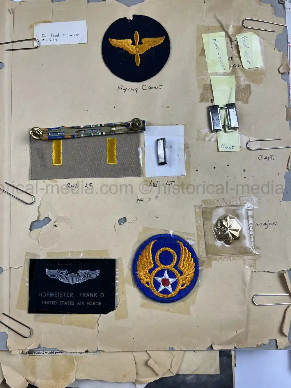 MASSIVE 8th AIR FORCE PILOT DIARY, PHOTO, SCRAPBOOK, DOCUMENT GROUPING - 445th BOMB GROUP