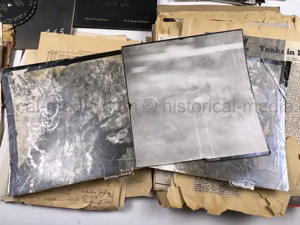 MASSIVE 8th AIR FORCE PILOT DIARY, PHOTO, SCRAPBOOK, DOCUMENT GROUPING - 445th BOMB GROUP
