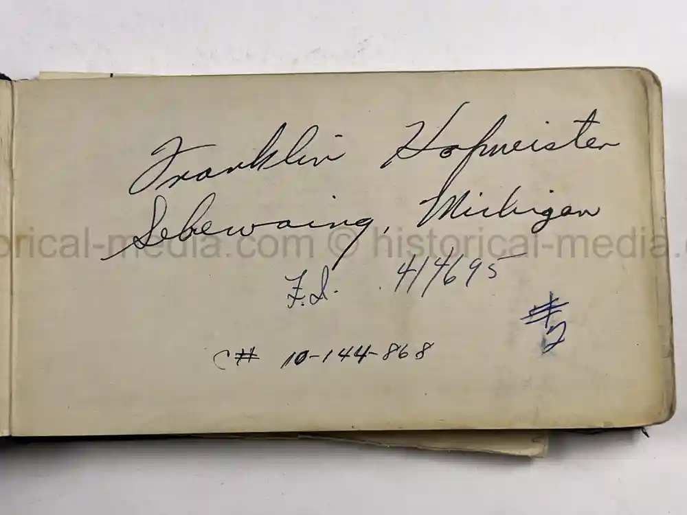 MASSIVE 8th AIR FORCE PILOT DIARY, PHOTO, SCRAPBOOK, DOCUMENT GROUPING - 445th BOMB GROUP