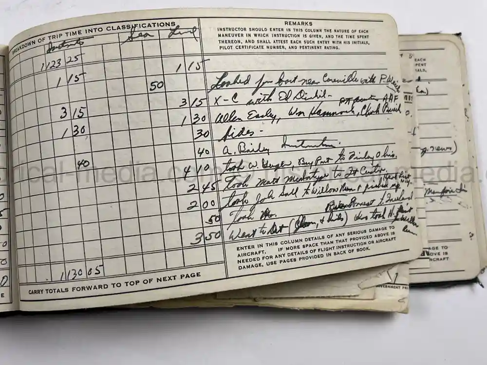 MASSIVE 8th AIR FORCE PILOT DIARY, PHOTO, SCRAPBOOK, DOCUMENT GROUPING - 445th BOMB GROUP