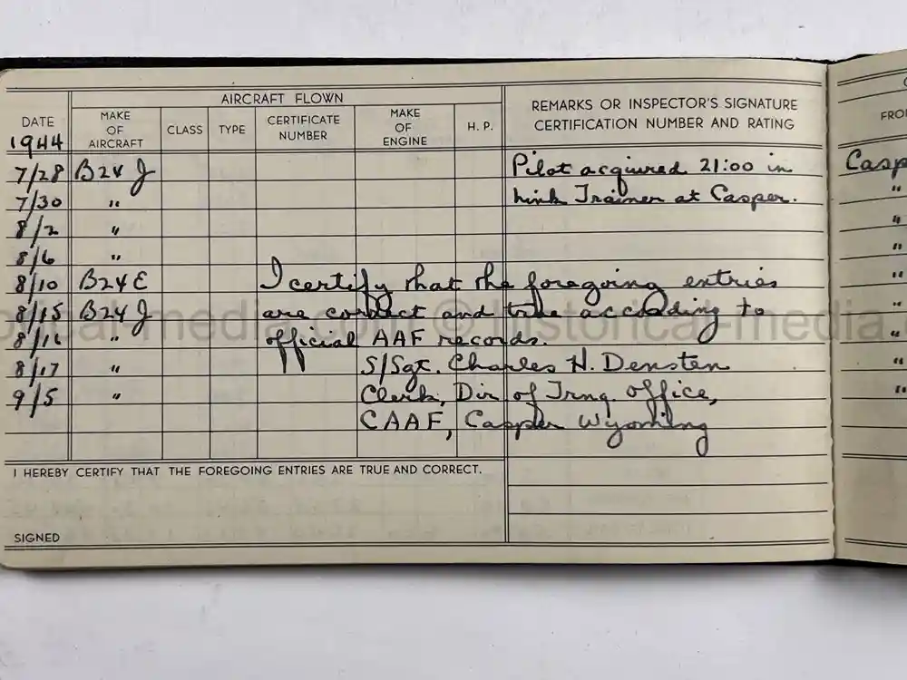 MASSIVE 8th AIR FORCE PILOT DIARY, PHOTO, SCRAPBOOK, DOCUMENT GROUPING - 445th BOMB GROUP