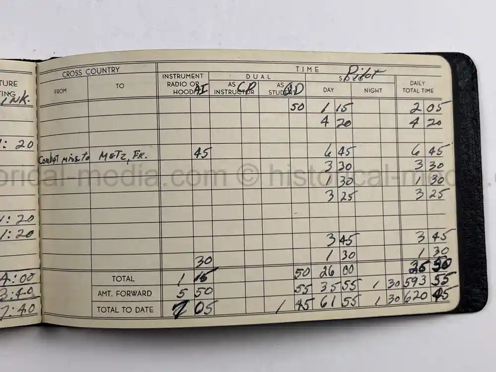 MASSIVE 8th AIR FORCE PILOT DIARY, PHOTO, SCRAPBOOK, DOCUMENT GROUPING - 445th BOMB GROUP