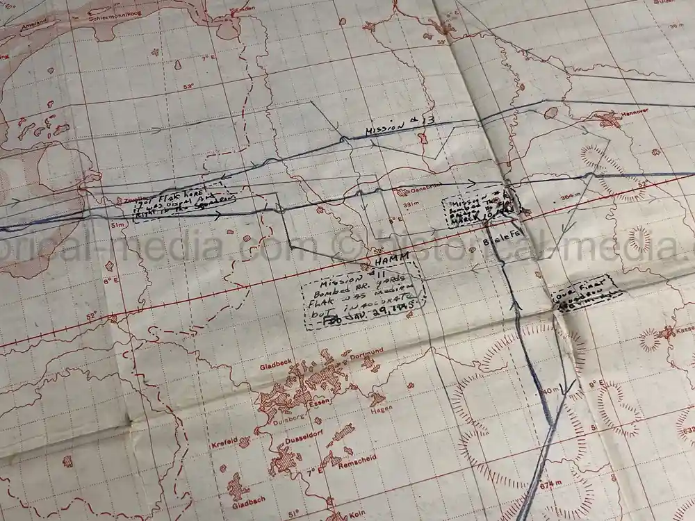 MASSIVE 8th AIR FORCE PILOT DIARY, PHOTO, SCRAPBOOK, DOCUMENT GROUPING - 445th BOMB GROUP