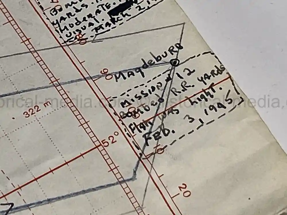 MASSIVE 8th AIR FORCE PILOT DIARY, PHOTO, SCRAPBOOK, DOCUMENT GROUPING - 445th BOMB GROUP