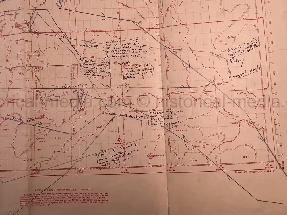 MASSIVE 8th AIR FORCE PILOT DIARY, PHOTO, SCRAPBOOK, DOCUMENT GROUPING - 445th BOMB GROUP