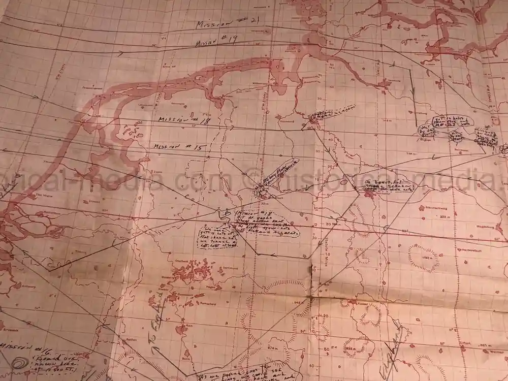 MASSIVE 8th AIR FORCE PILOT DIARY, PHOTO, SCRAPBOOK, DOCUMENT GROUPING - 445th BOMB GROUP