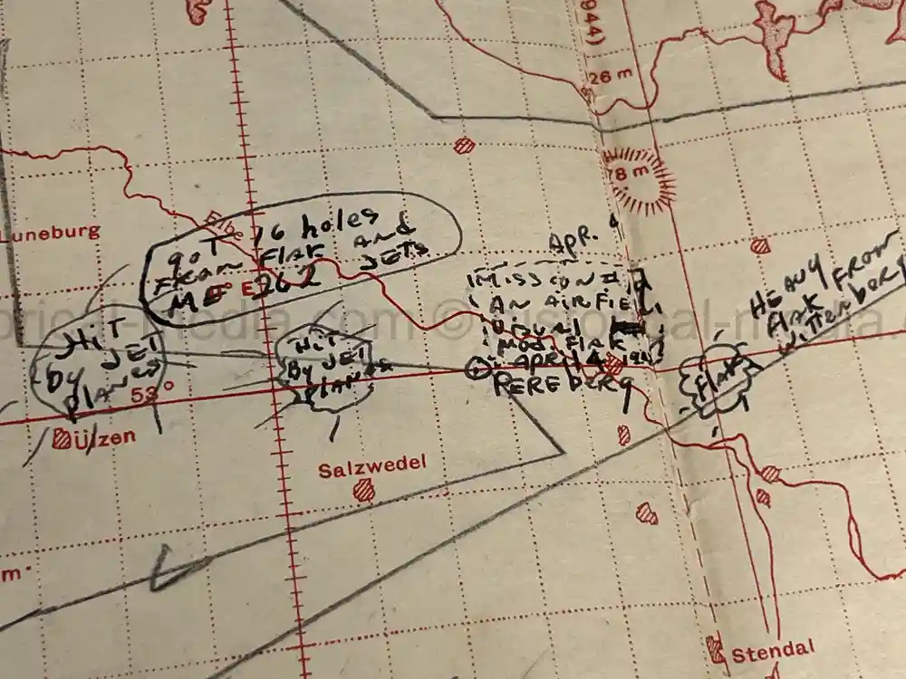 MASSIVE 8th AIR FORCE PILOT DIARY, PHOTO, SCRAPBOOK, DOCUMENT GROUPING - 445th BOMB GROUP