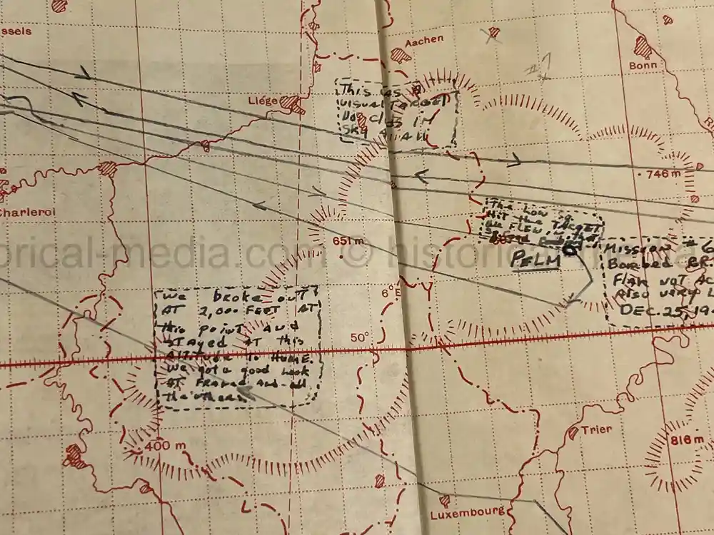 MASSIVE 8th AIR FORCE PILOT DIARY, PHOTO, SCRAPBOOK, DOCUMENT GROUPING - 445th BOMB GROUP