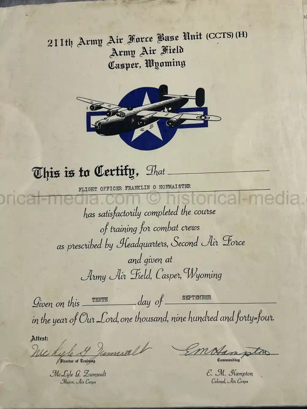 MASSIVE 8th AIR FORCE PILOT DIARY, PHOTO, SCRAPBOOK, DOCUMENT GROUPING - 445th BOMB GROUP