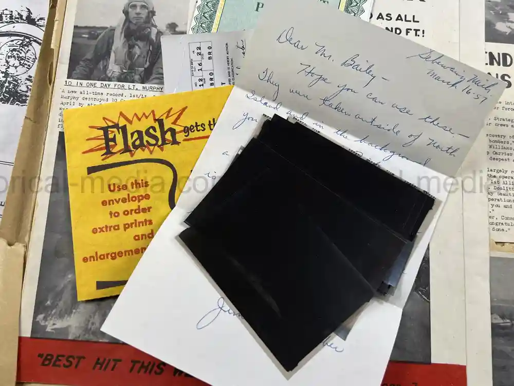 MASSIVE 8th AIR FORCE PILOT DIARY, PHOTO, SCRAPBOOK, DOCUMENT GROUPING - 445th BOMB GROUP