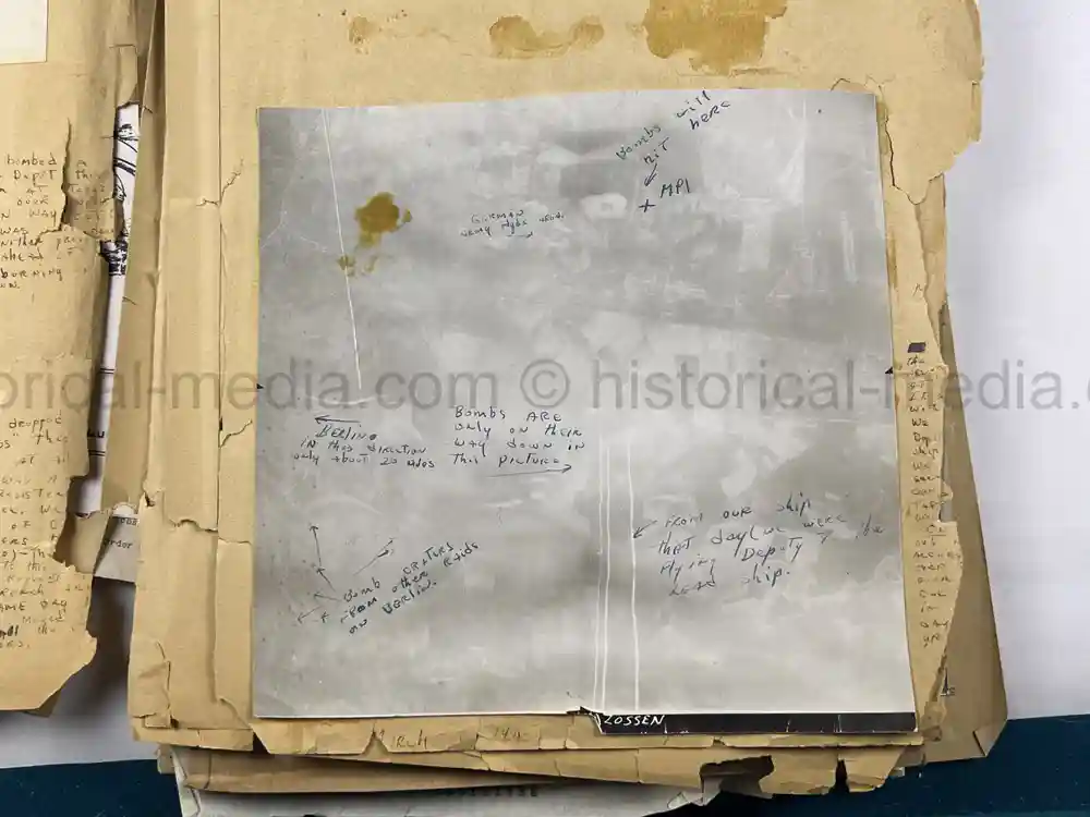 MASSIVE 8th AIR FORCE PILOT DIARY, PHOTO, SCRAPBOOK, DOCUMENT GROUPING - 445th BOMB GROUP