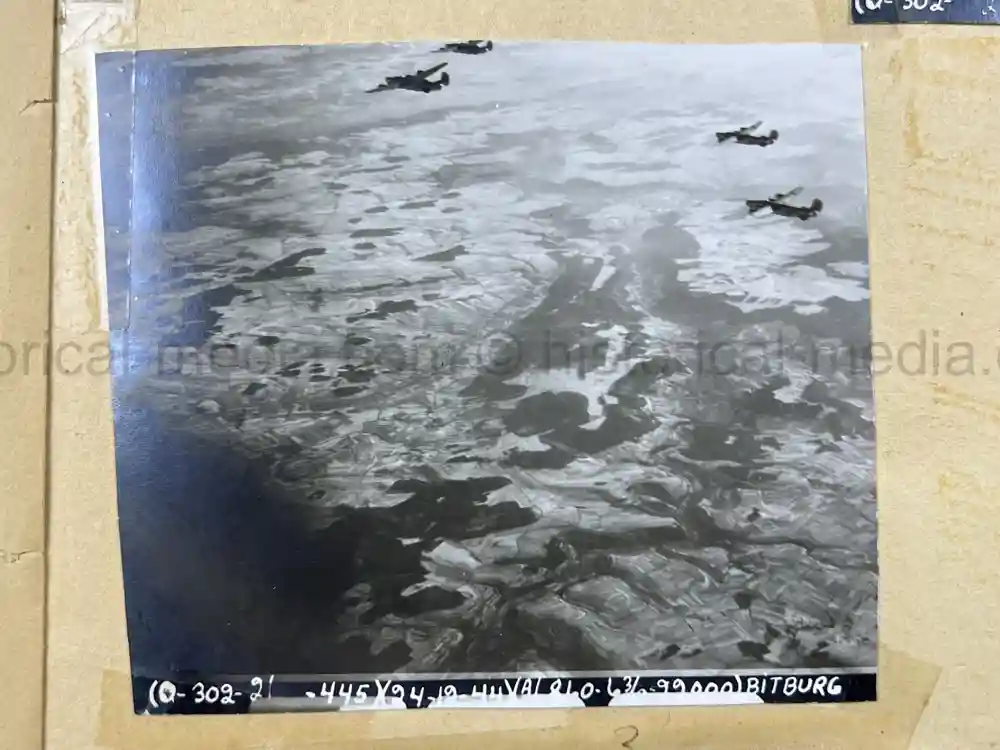 MASSIVE 8th AIR FORCE PILOT DIARY, PHOTO, SCRAPBOOK, DOCUMENT GROUPING - 445th BOMB GROUP