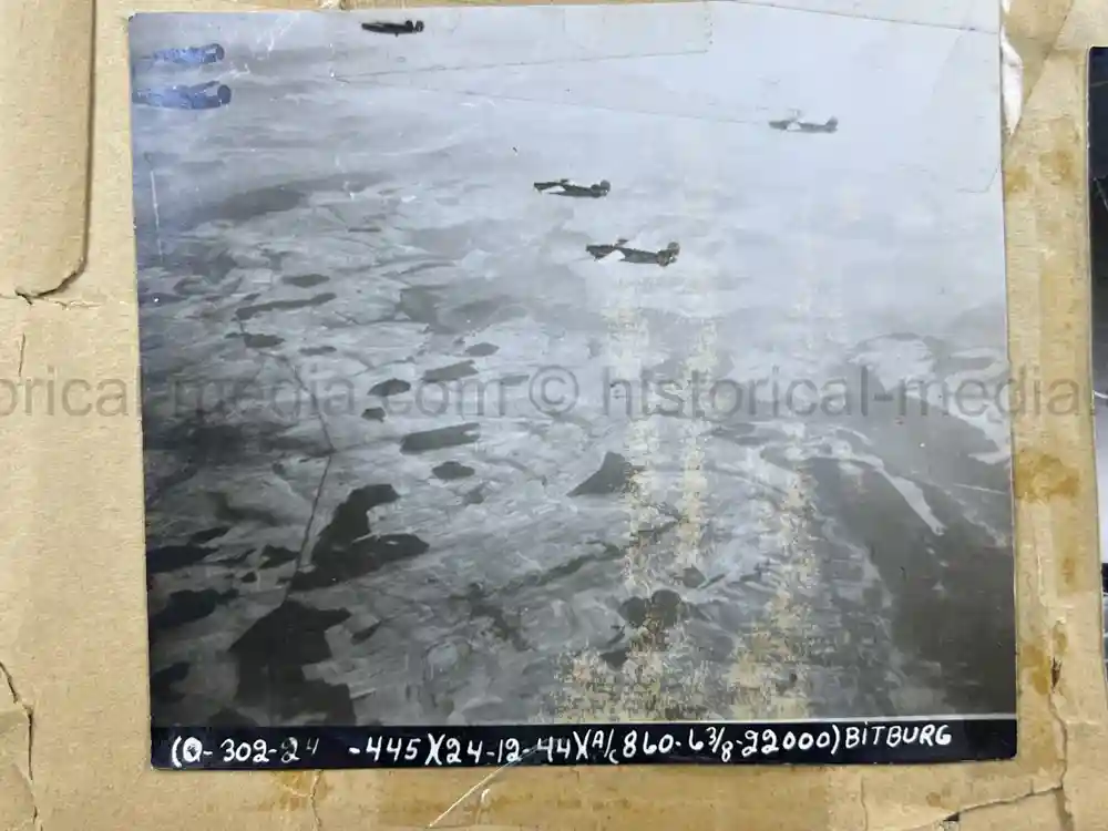 MASSIVE 8th AIR FORCE PILOT DIARY, PHOTO, SCRAPBOOK, DOCUMENT GROUPING - 445th BOMB GROUP