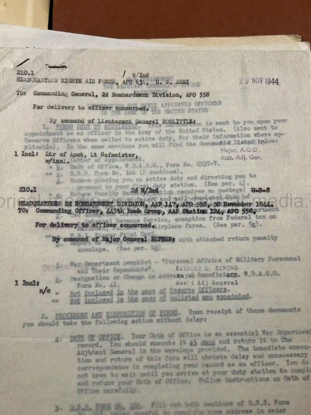 MASSIVE 8th AIR FORCE PILOT DIARY, PHOTO, SCRAPBOOK, DOCUMENT GROUPING - 445th BOMB GROUP