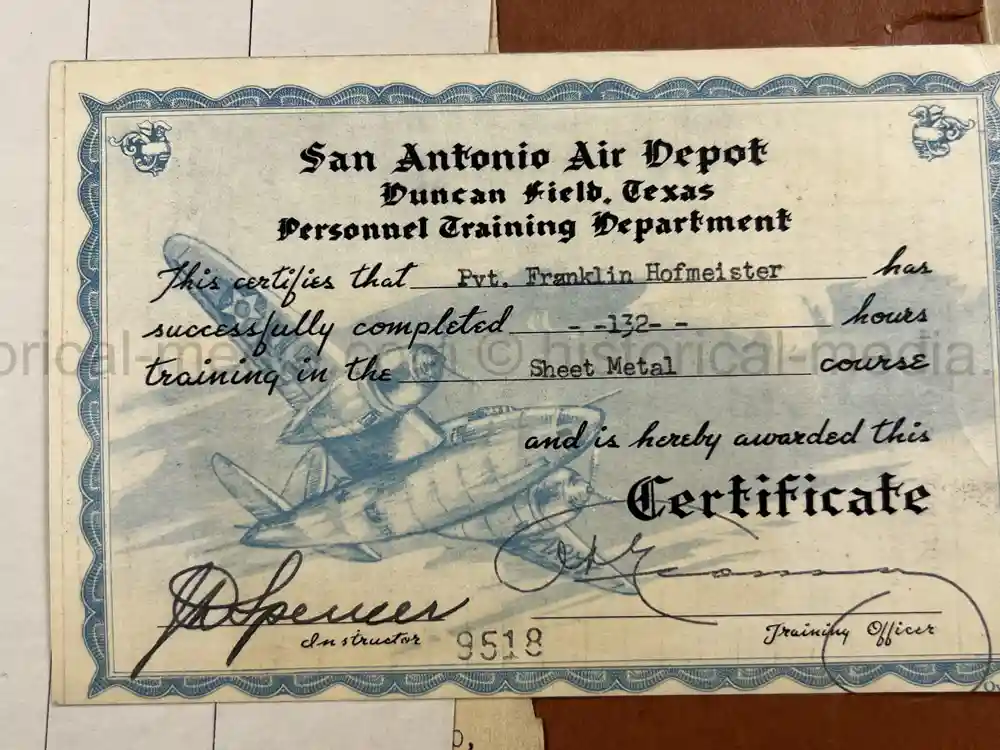 MASSIVE 8th AIR FORCE PILOT DIARY, PHOTO, SCRAPBOOK, DOCUMENT GROUPING - 445th BOMB GROUP