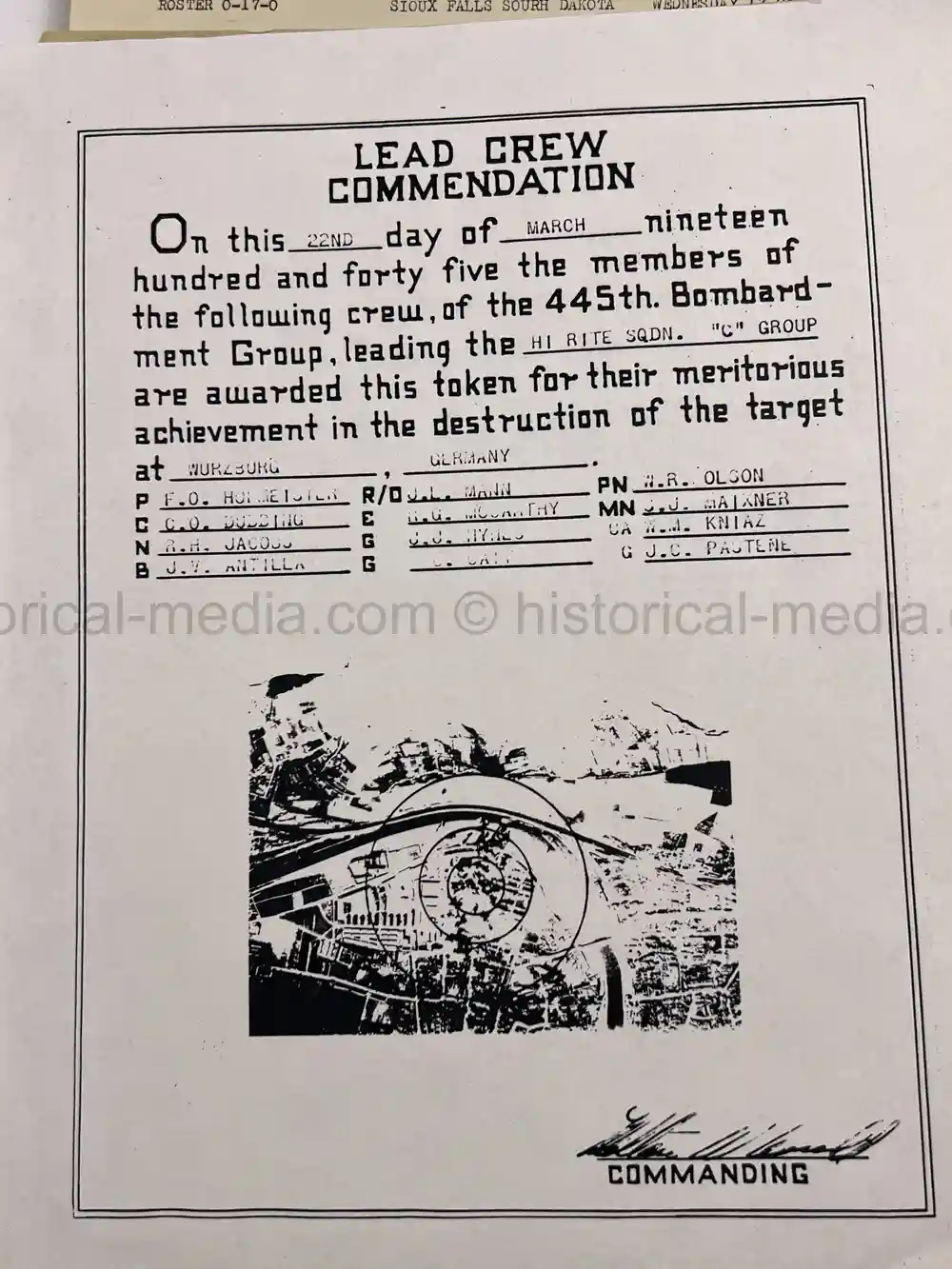 MASSIVE 8th AIR FORCE PILOT DIARY, PHOTO, SCRAPBOOK, DOCUMENT GROUPING - 445th BOMB GROUP