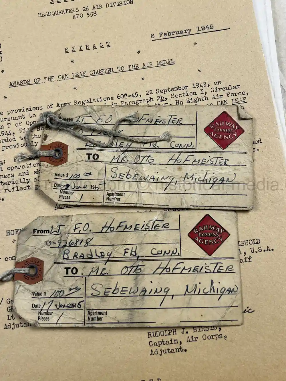 MASSIVE 8th AIR FORCE PILOT DIARY, PHOTO, SCRAPBOOK, DOCUMENT GROUPING - 445th BOMB GROUP