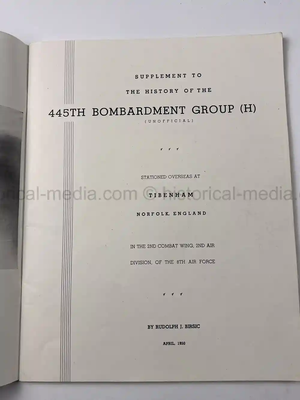 MASSIVE 8th AIR FORCE PILOT DIARY, PHOTO, SCRAPBOOK, DOCUMENT GROUPING - 445th BOMB GROUP