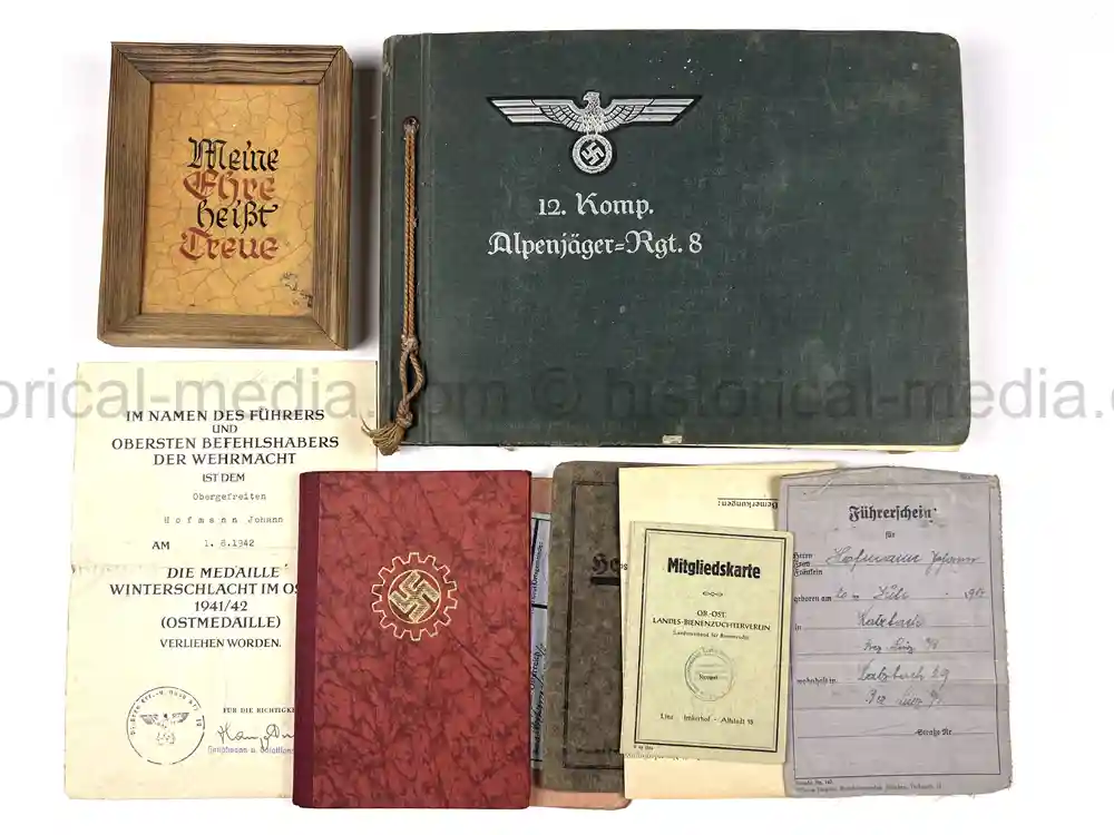 GERMAN WWII PHOTO ALBUM & DOCUMENT GROUPING - GEBIRGSJÄGER - KAMPFGRUPPE HAUPTMANN