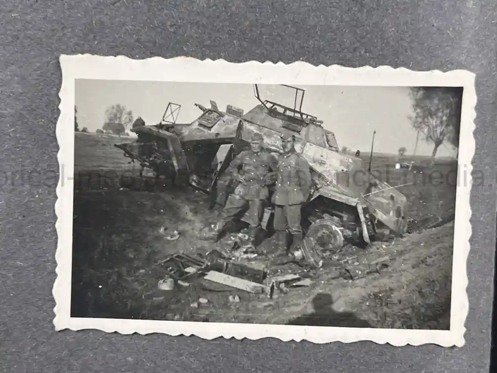 WWII GERMAN ARMY PHOTO ALBUM - POLAND, FRANCE, RUSSIA - GREAT COMBAT IMAGES!