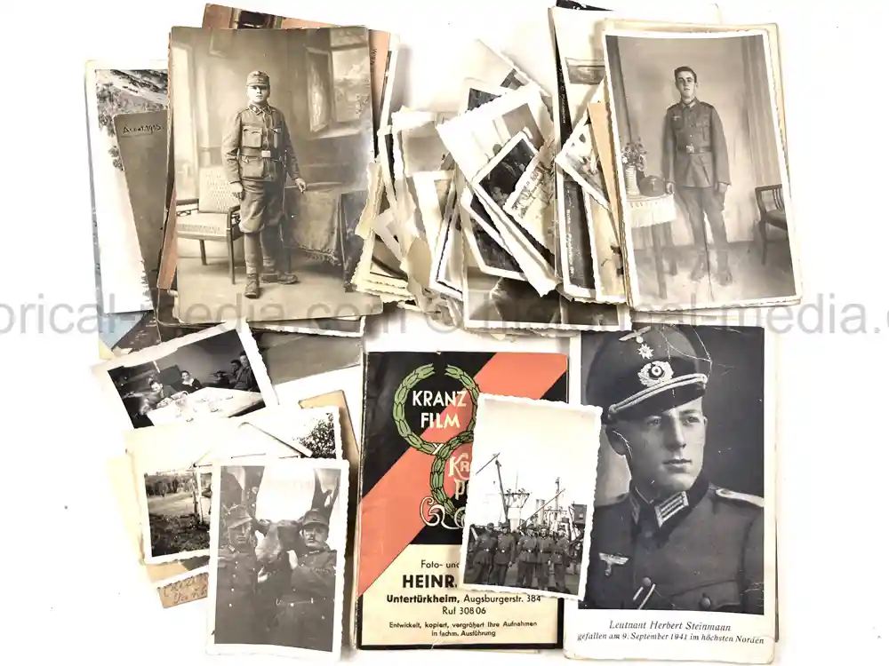 WWII GERMAN GEBIRGSJÄGER OFFICER PHOTO GROUPING - NORWAY, FINLAND