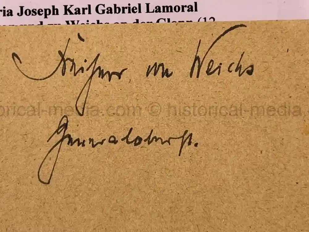 ORIGINAL SIGNATURE GENERAL MAXIMILIAN VON WEICHS - NÜRNBERG TRIAL