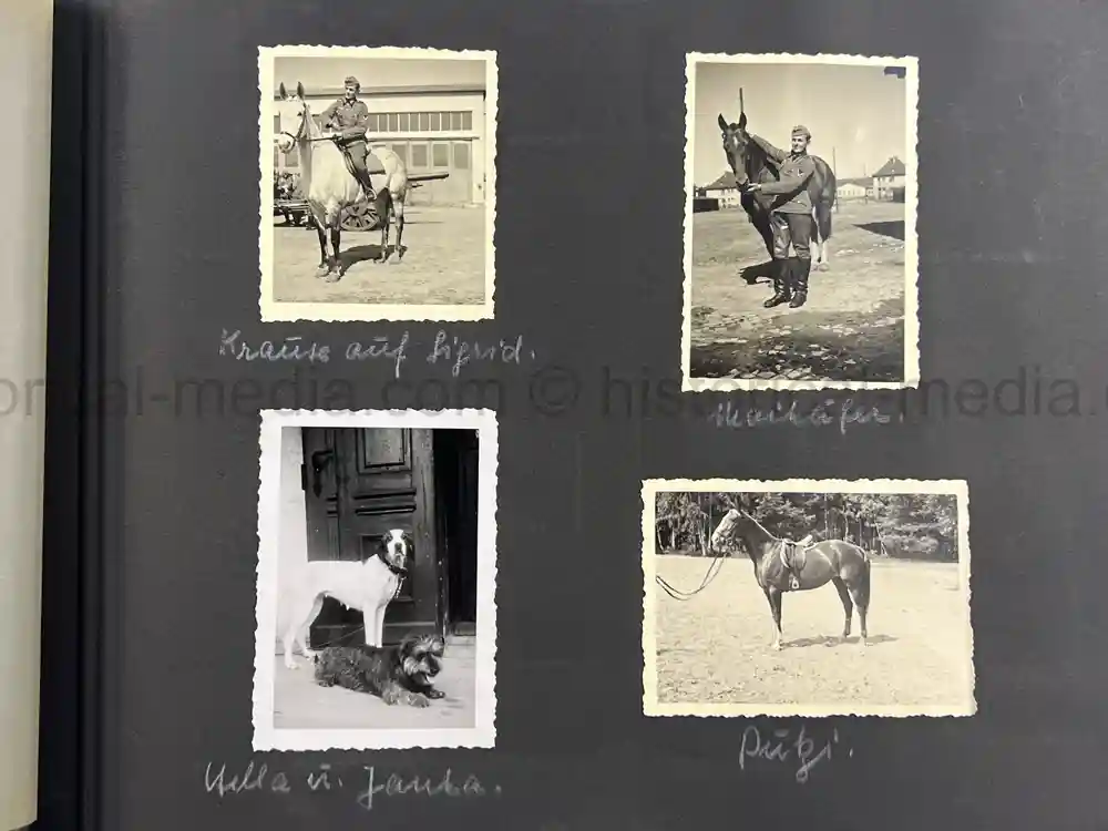 WWII GERMAN ARMY OFFICER PHOTO ALBUM - REITER REGIMENT 21 - DESTROYED AT STALINGRAD - POLAND 1939, FRANCE 1940