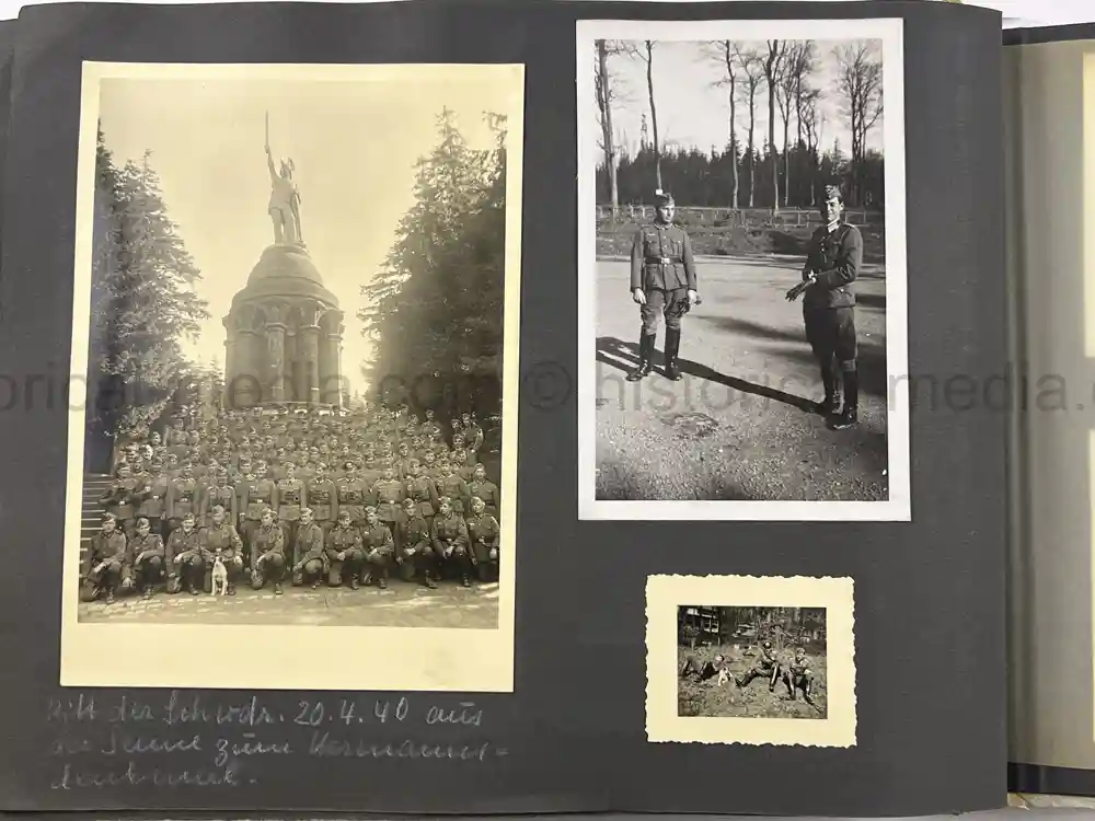 WWII GERMAN ARMY OFFICER PHOTO ALBUM - REITER REGIMENT 21 - DESTROYED AT STALINGRAD - POLAND 1939, FRANCE 1940